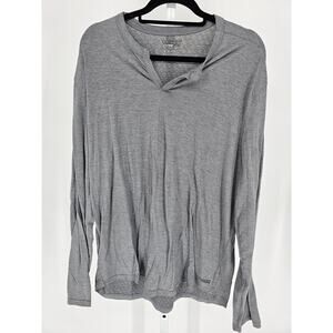 Copper Fit Mens Sz XL Long Sleeve Thermal T Shirt Gray Performance